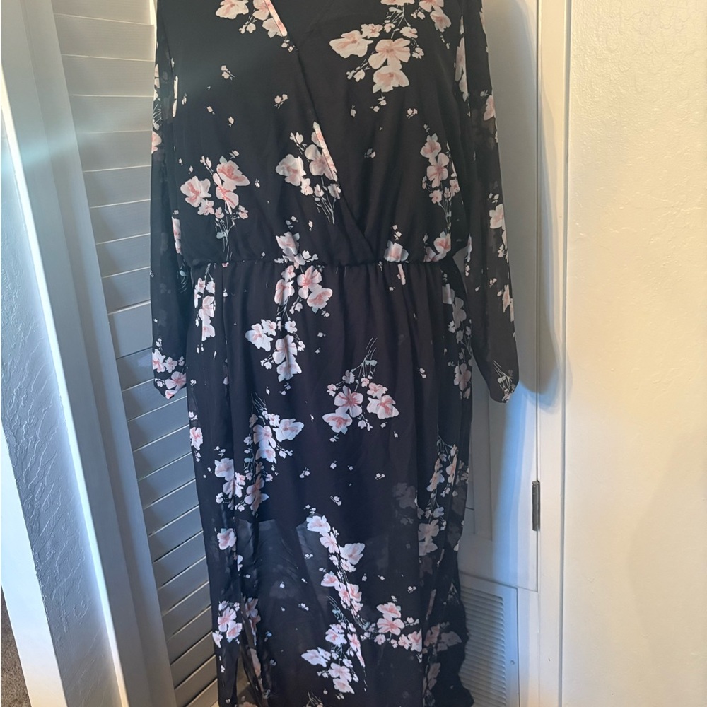 Floral Black Maxi Dress